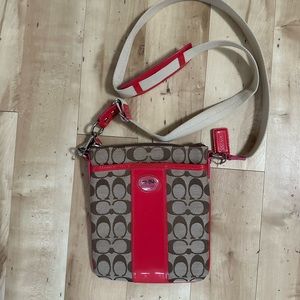 Coach Crossbody Purse Pink and Tan Excellent Condition.